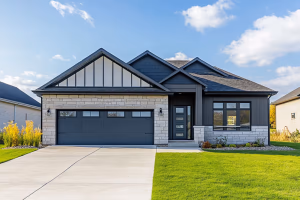 A modern, energy-efficient garage door with enhanced insulation properties.